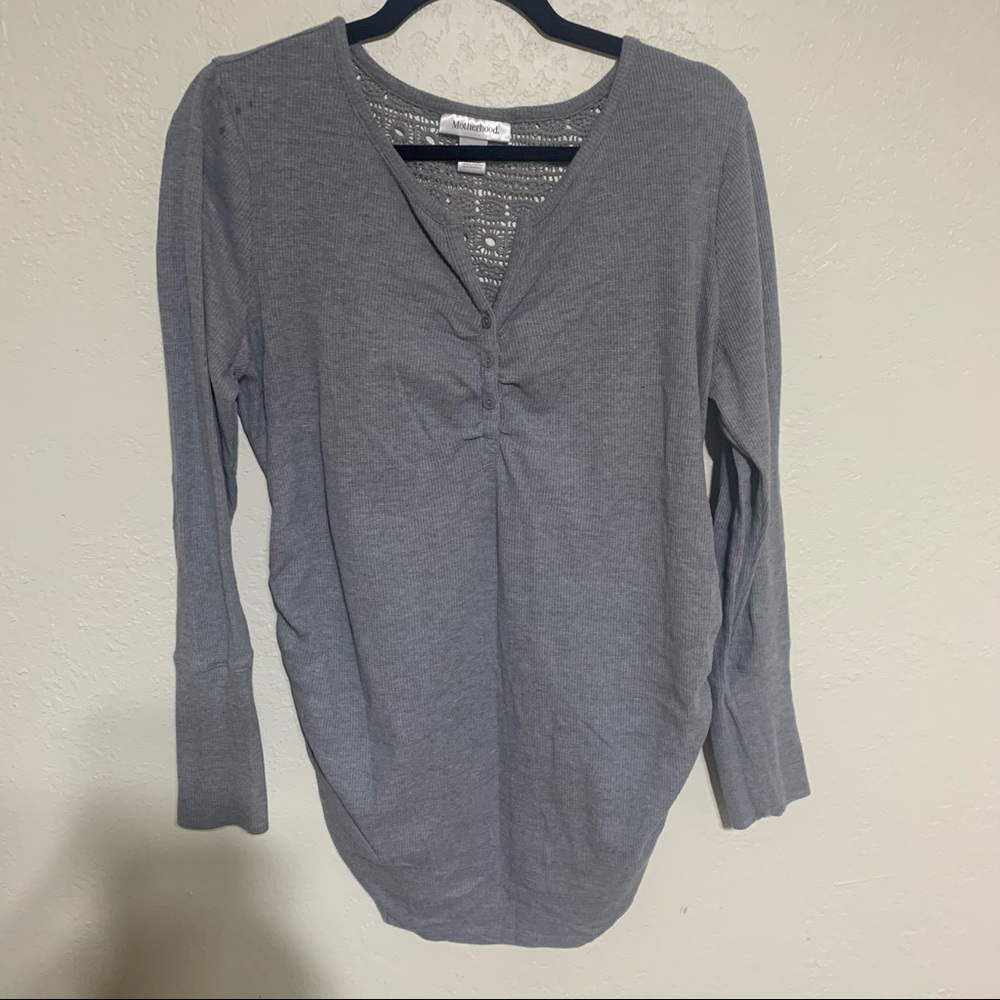 Plus size Motherhood Maternity waffle thermal top
